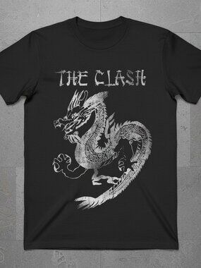 Punk Rock Dragon Graphic Tee Black Vintage Style Band Inspired T-Shirt